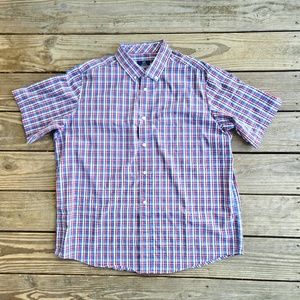 George Mens Classic Fit Button Up Short Sleeve Shirt Multi Color XL (46-48)